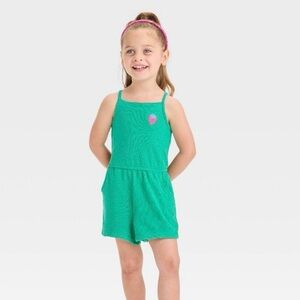 Charming Green Kids Romper with Strawberry Accent C116